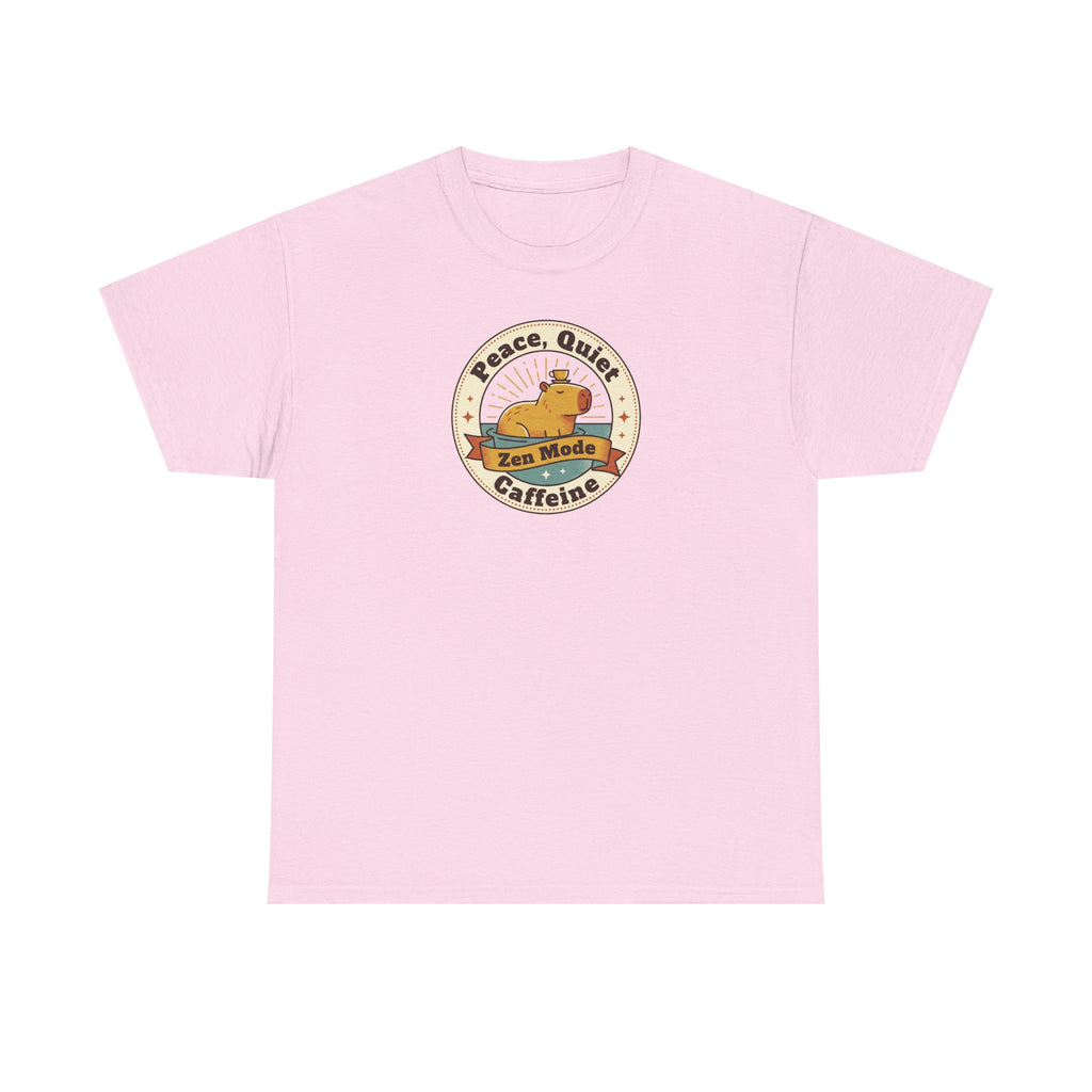 Peace Quiet Caffeine T-Shirt | Funny Zen Mode Capybara Graphic Tee