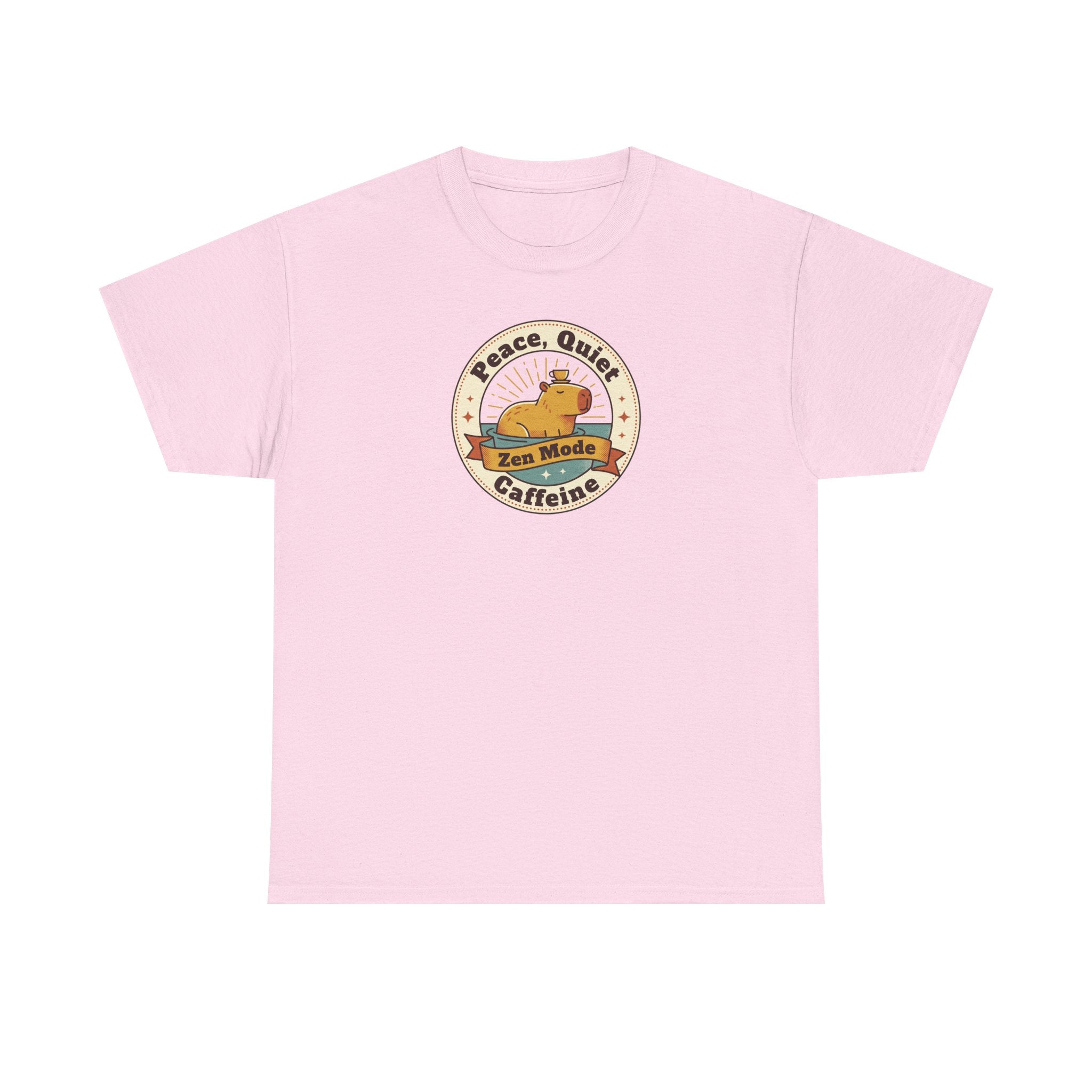 Peace Quiet Caffeine T-Shirt | Funny Zen Mode Capybara Graphic Tee