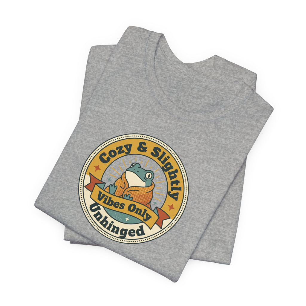 Cozy & Slightly Unhinged Vibes Only T-Shirt | Retro Sloth Graphic Tee