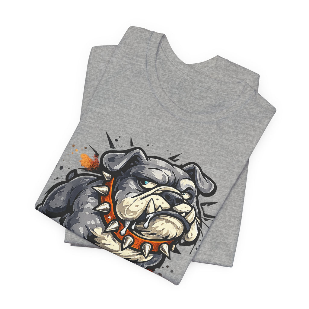Bulldog Illustration Tee | Tough Cartoon Bulldog Graphic T-Shirt, Fierce Dog Art Unisex Gift