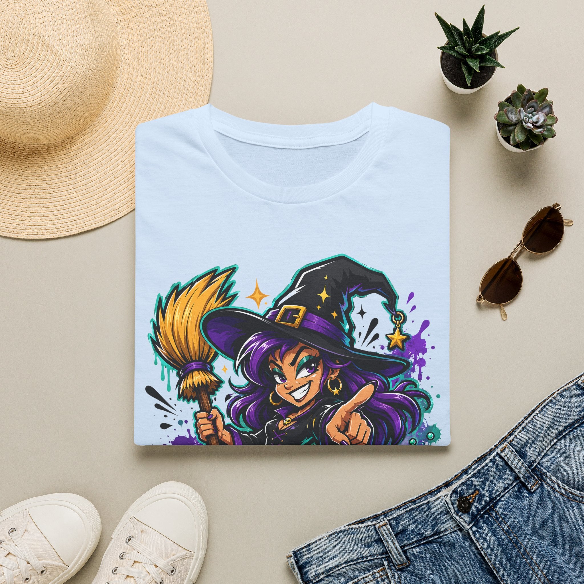 Witch Way To The Candy T-Shirt | Funny Halloween Witch Graphic Tee | Spooky Season Gift | Trick or Treat Shirt