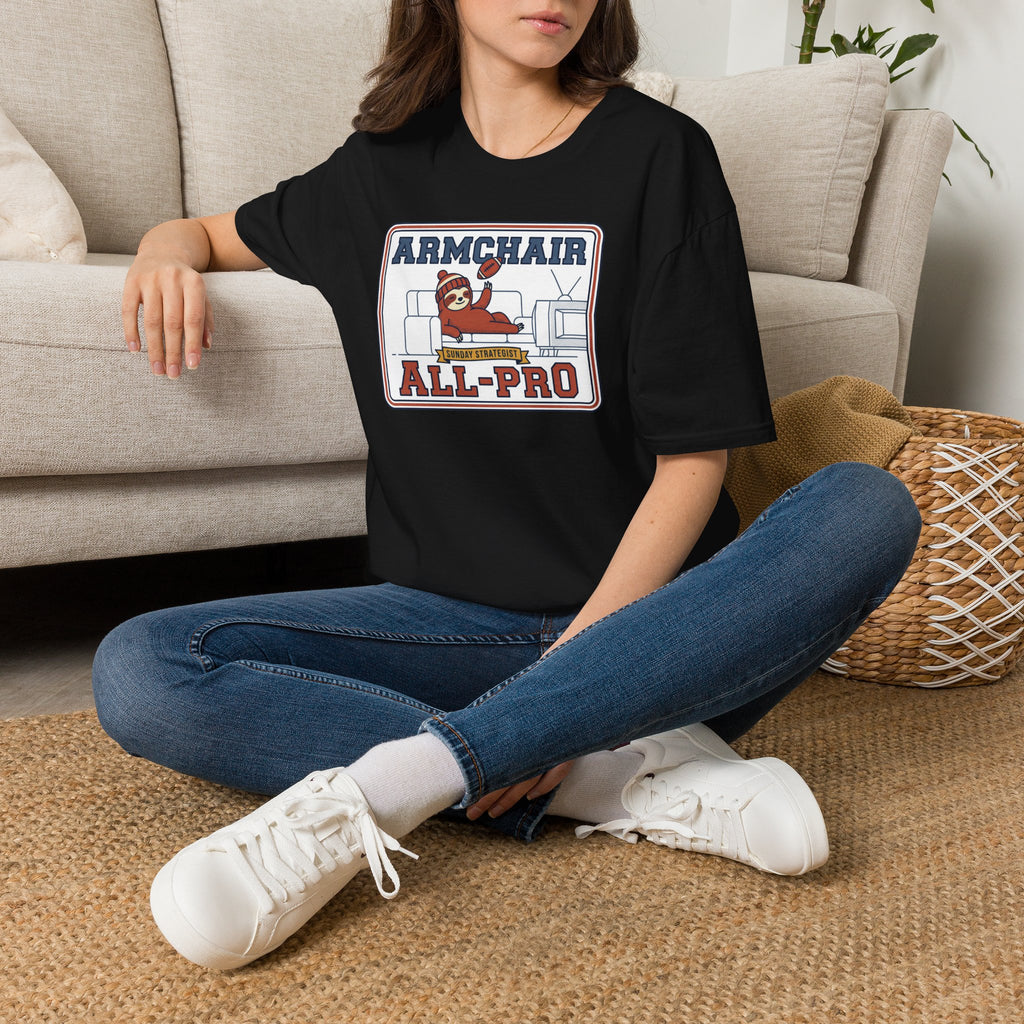 Funny Sloth Football T-Shirt | Lazy Game Day Couch Fan Tee