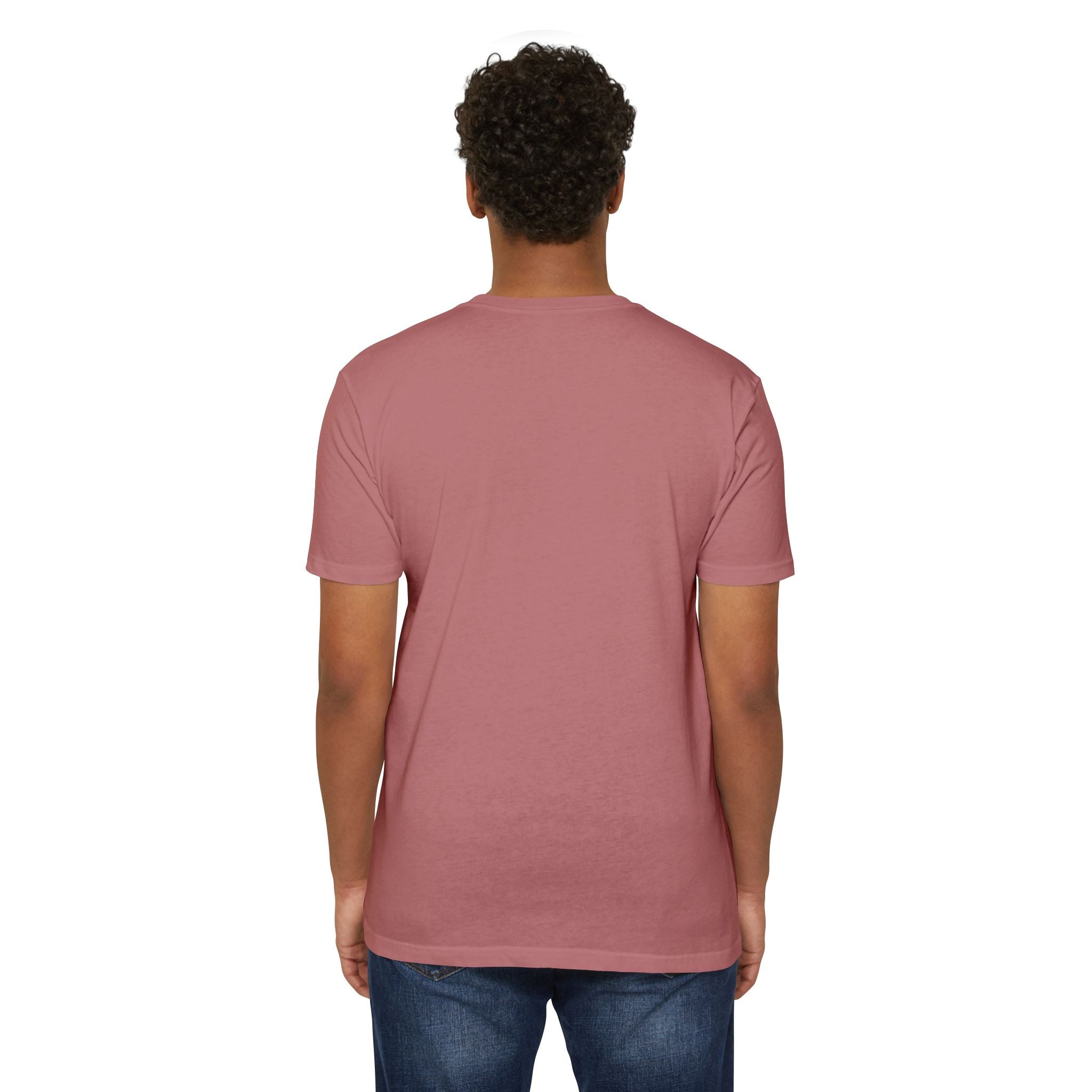 Maroon jet fighter graphic t-shirt back view