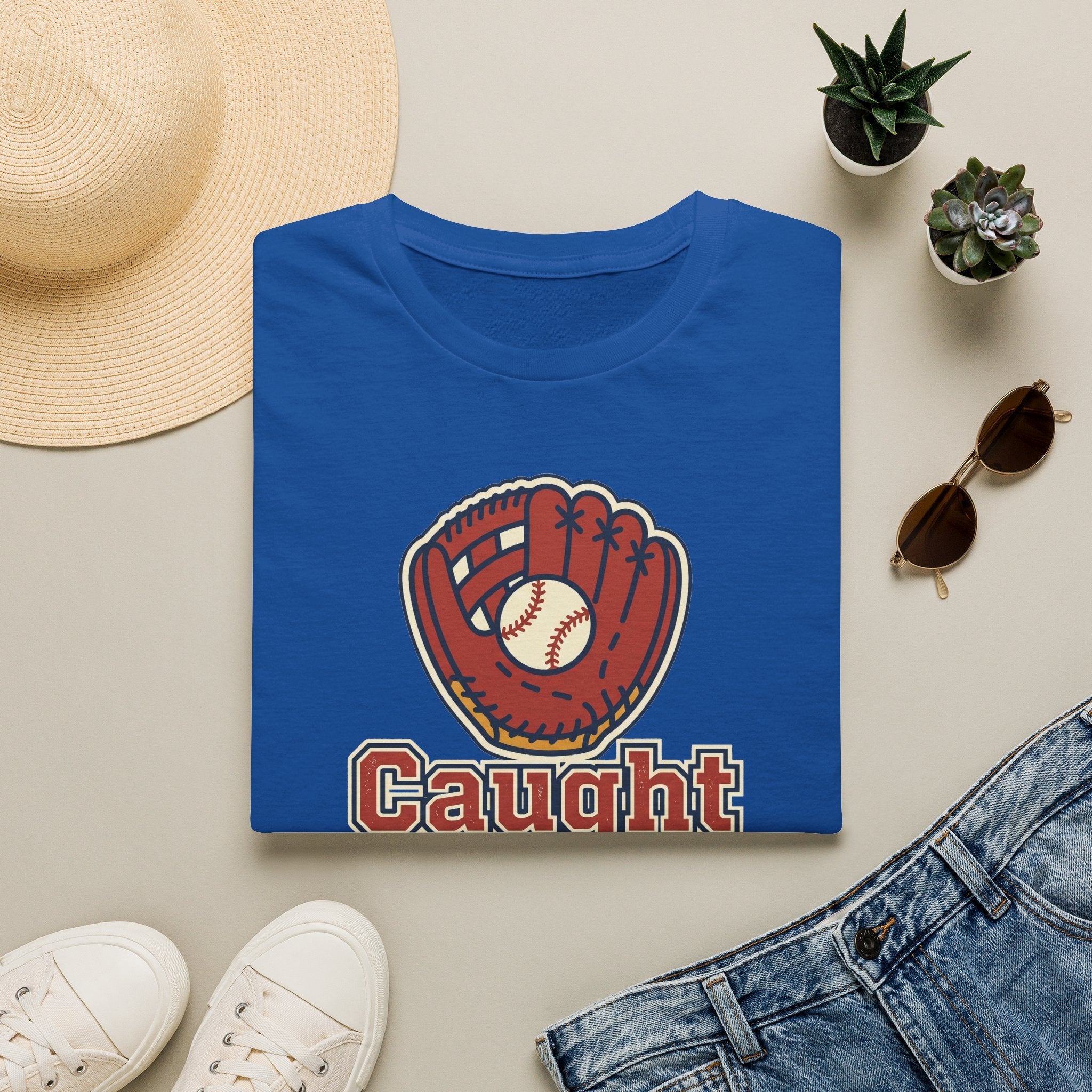 Baseball T-Shirt | Vintage Caught Looking Glove Graphic Tee