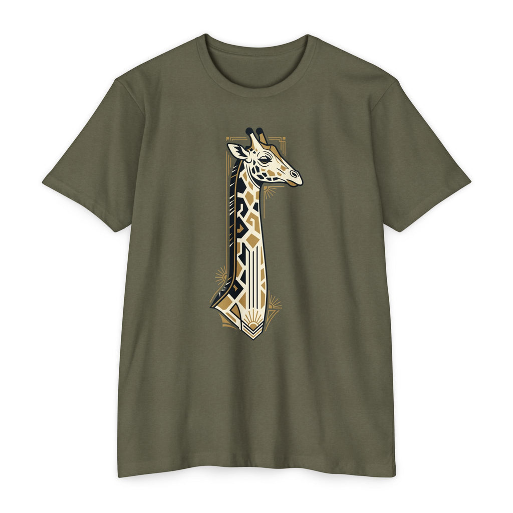 Giraffe T-Shirt Art Deco Geometric Safari Illustration Graphic Tee Animal Lover Gift Unisex