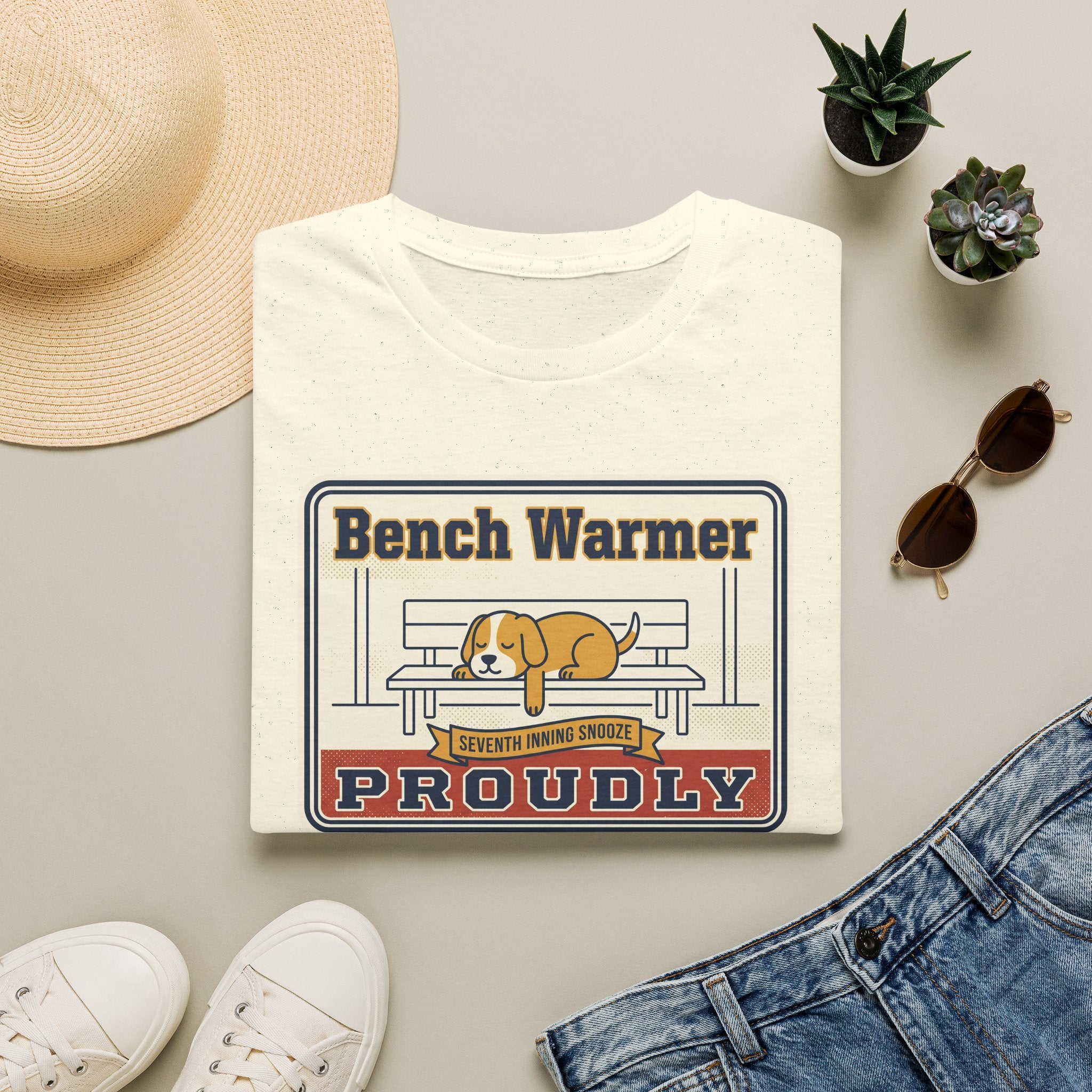 Funny Lazy Dog T-Shirt | Bench Warmer Sarcastic Humor Tee