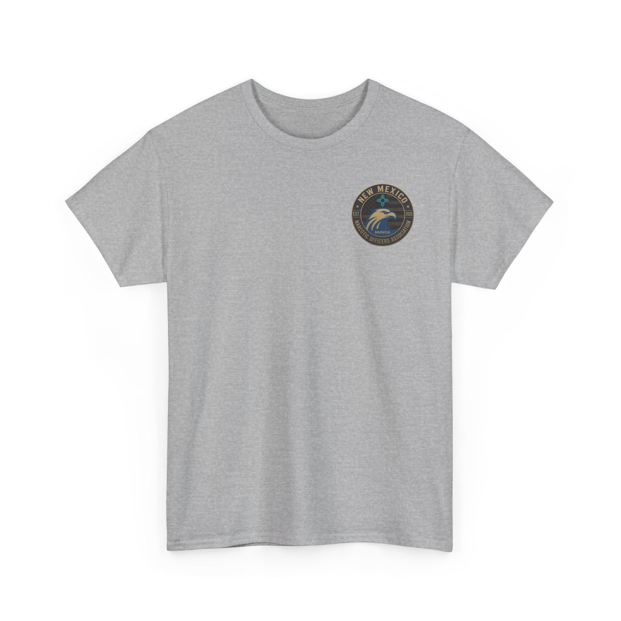 Sport grey crewneck t-shirt with small circular chest logo