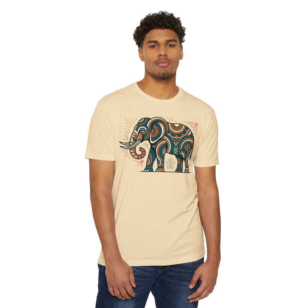 Elephant T-Shirt Boho Tribal Paisley Pattern Graphic Tee Elephant Lover Gift Nature Art Tee