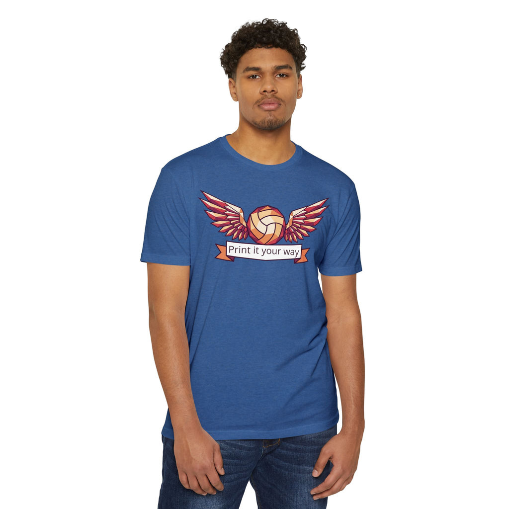 Custom Volleyball T-Shirt Personalized Winged Volleyball Banner Tee Add Your Name or Team Gift Unisex