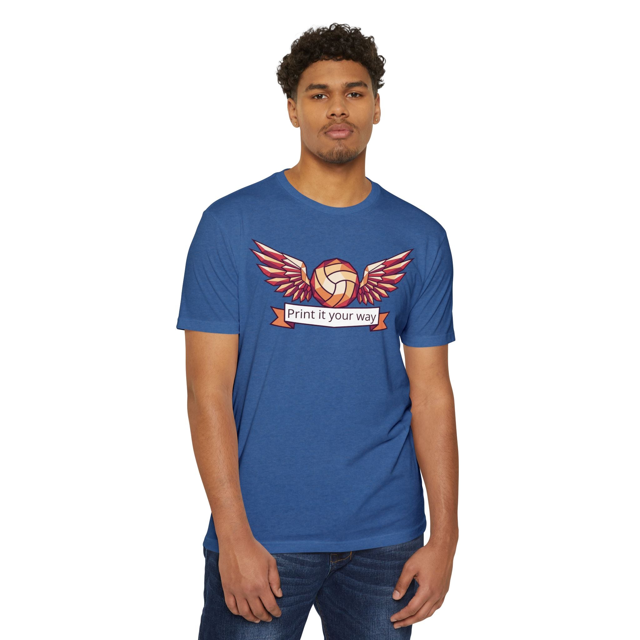Custom Volleyball T-Shirt Personalized Winged Volleyball Banner Tee Add Your Name or Team Gift Unisex