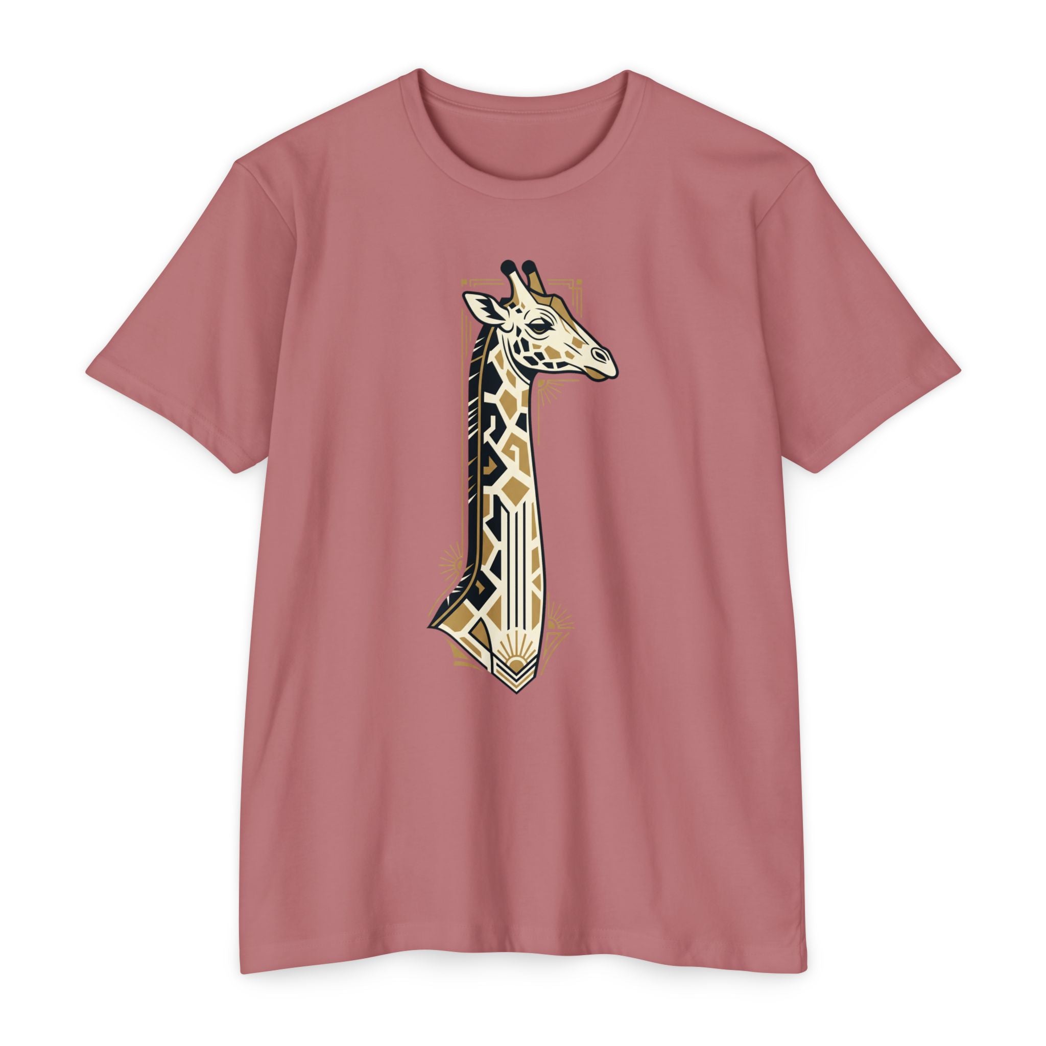 Giraffe T-Shirt Art Deco Geometric Safari Illustration Graphic Tee Animal Lover Gift Unisex