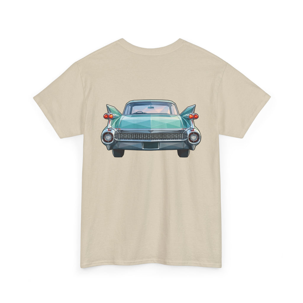 Classic Luxury Cruiser Car Tee | Big Fins Front & Rear Car Illustration