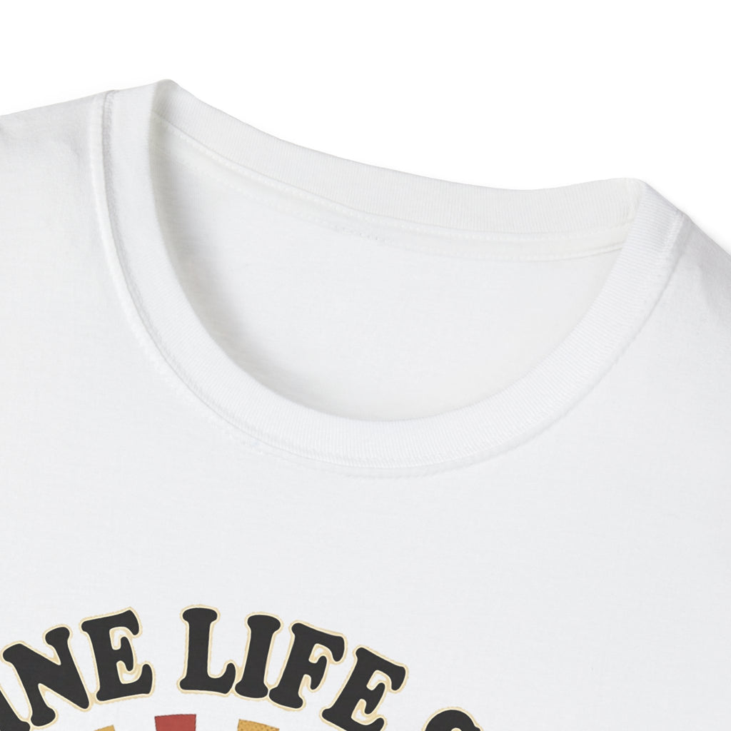 White T-shirt crew neck seam detail, close-up