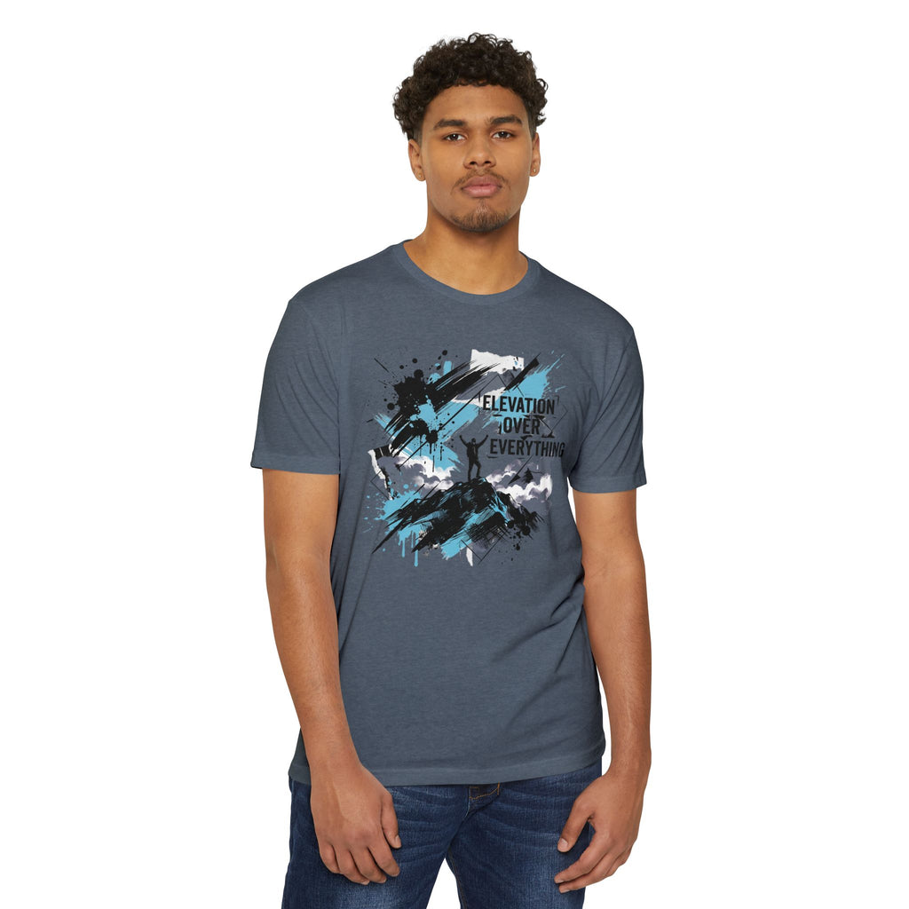 Mountain T-Shirt Elevation Over Everything Silhouette Graphic Tee Hiking Gift Outdoor Adventure Unisex
