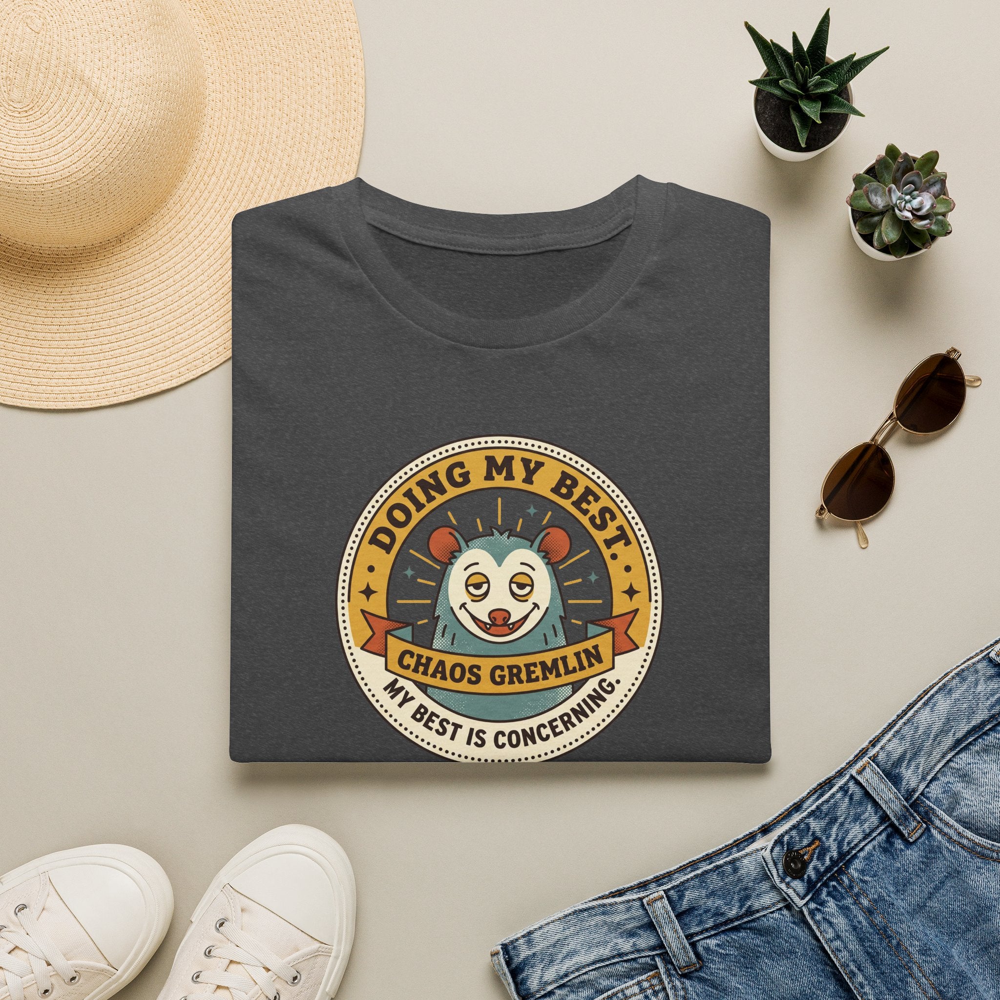 Funny Chaos Gremlin T-Shirt | Doing My Best Cute Panda Graphic Tee | Sarcastic Humor Shirt Gift