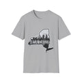 I AM NEW YORK Graffiti T-shirt in Sport Grey with skyline map graphic on chest