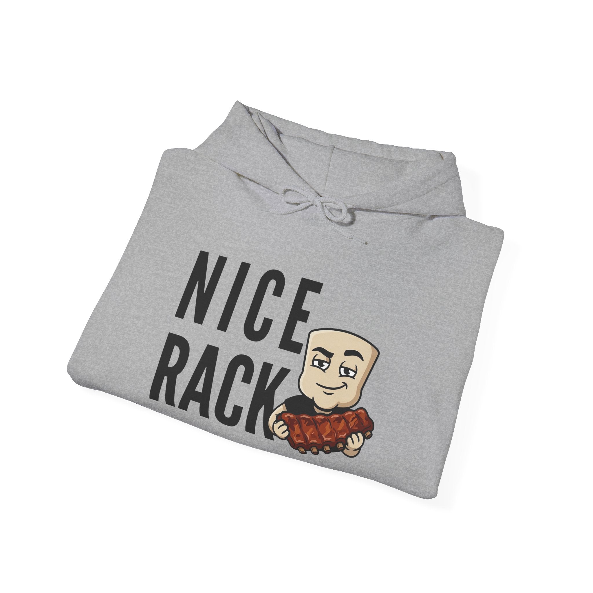 Nice Rack Hoodie | Funny BBQ Rib Graphic Adult Humor Naughty Novelty Sweatshirt Gift