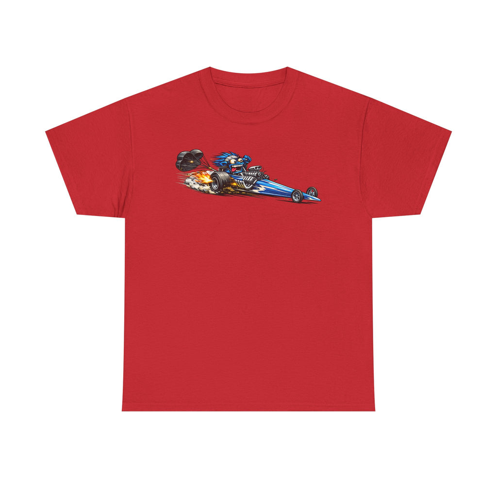 Flaming Dragster Graphic Tee | Retro Hot Rod Racing Car T-Shirt, Unisex Kustom Art Gift