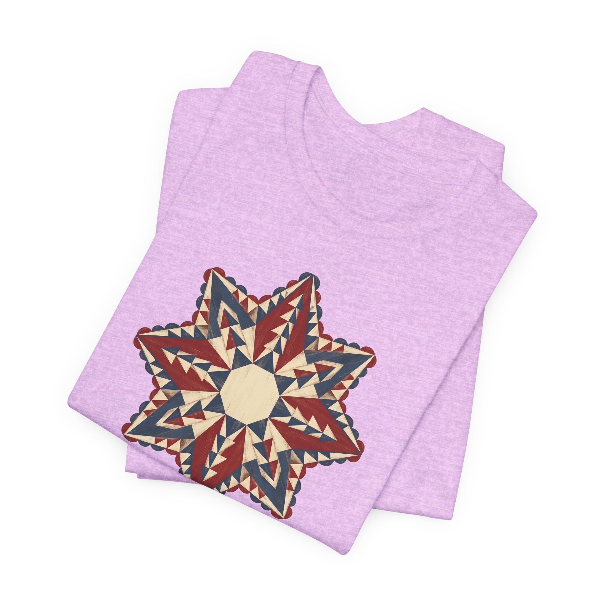 Southwestern Star Mandala Graphic Tee | Geometric Aztec Compass Boho Folk Art T-Shirt