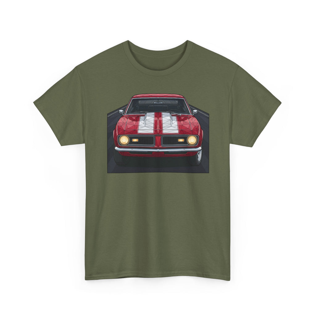 70s Red Muscle Car Tee | Front and Back Vintage Car Illustration