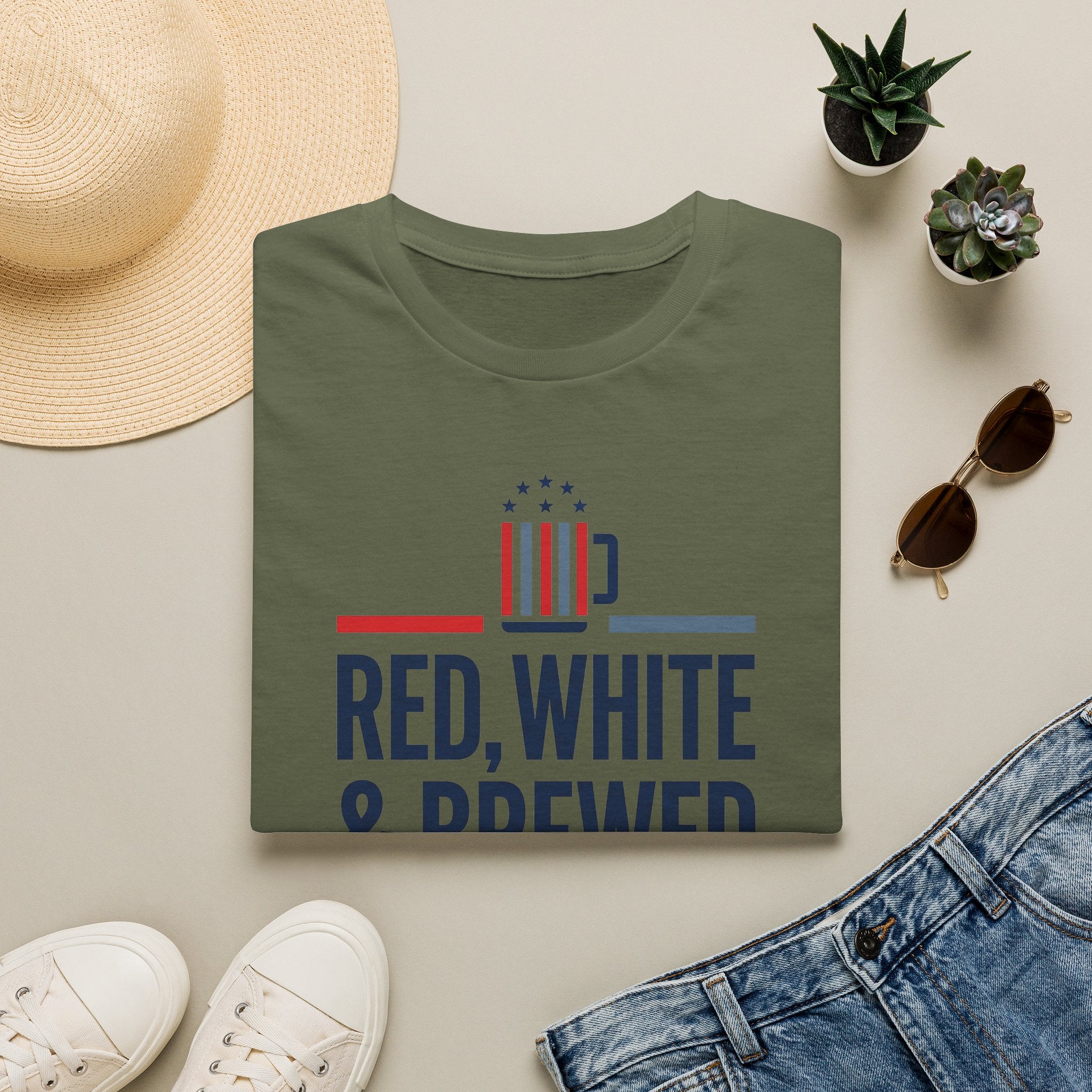 Red White & Brewed T-Shirt | Patriotic Beer Lover Tee, 4th of July Gift, Independence Day Unisex Shirt, USA Pride Graphic Tee