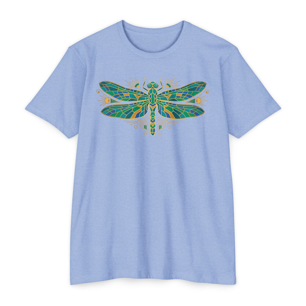 Dragonfly T-Shirt Green Mosaic Nature Insect Illustration Graphic Tee Dragonfly Lover Gift Unisex