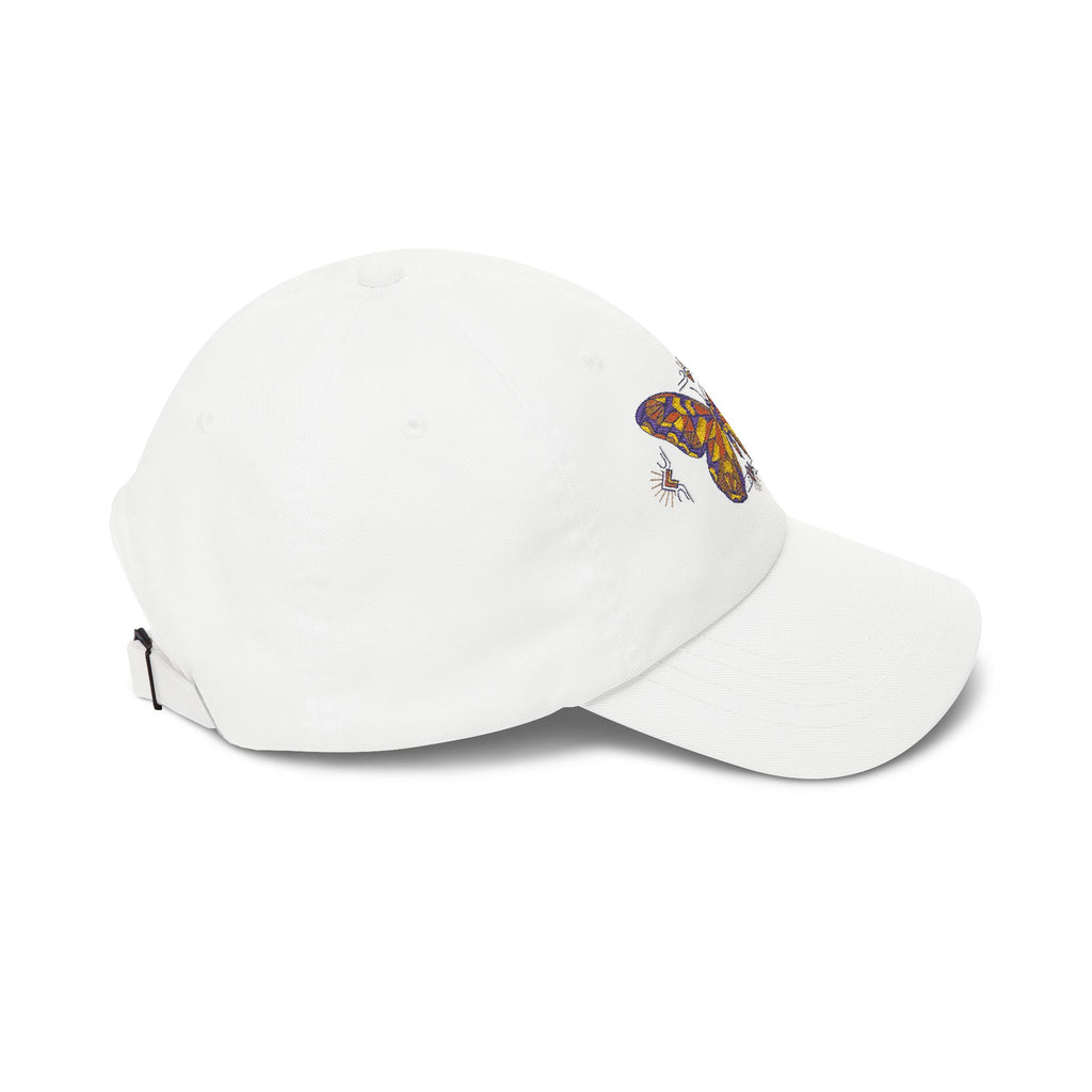 Butterfly Embroidered Dad Cap — Colorful Mosaic Moth Baseball Hat
