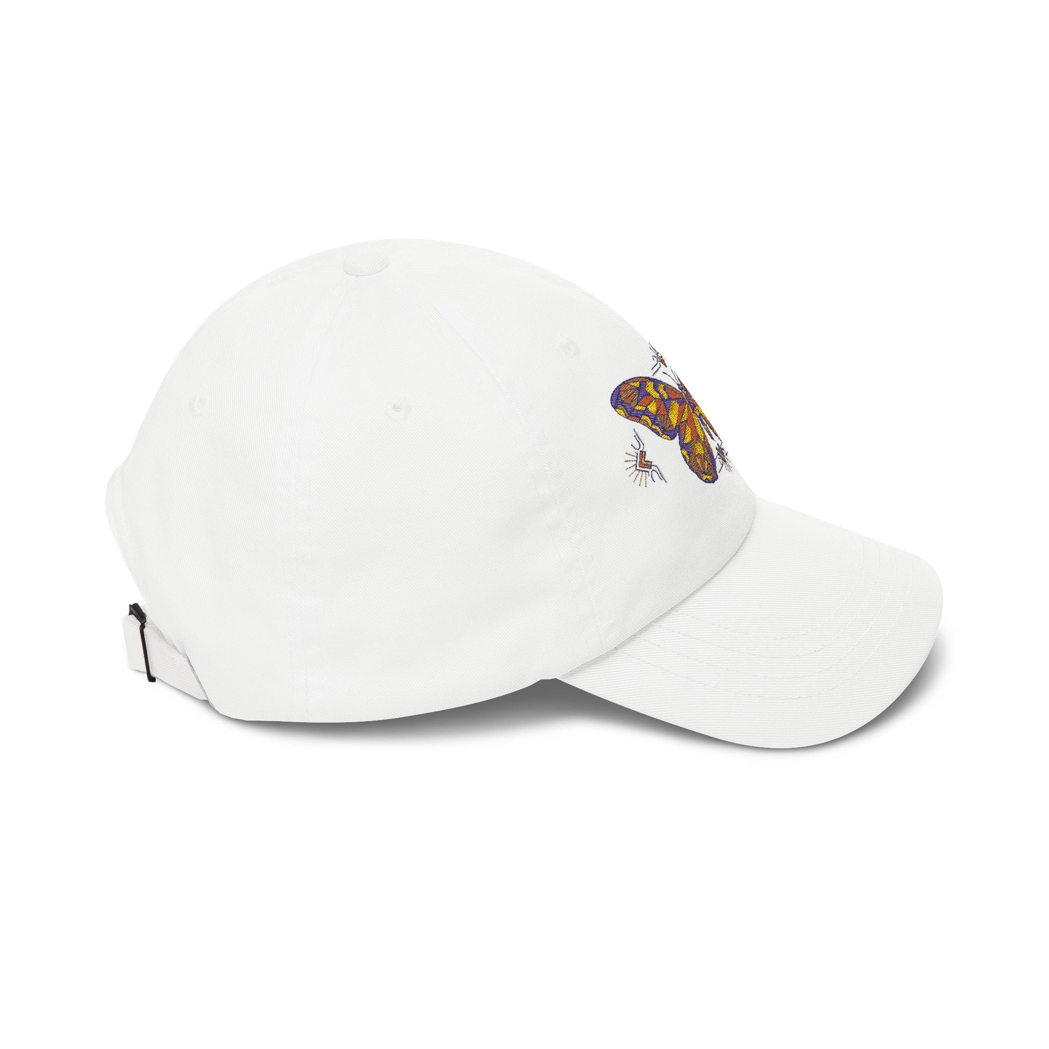 Butterfly Embroidered Dad Cap — Colorful Mosaic Moth Baseball Hat