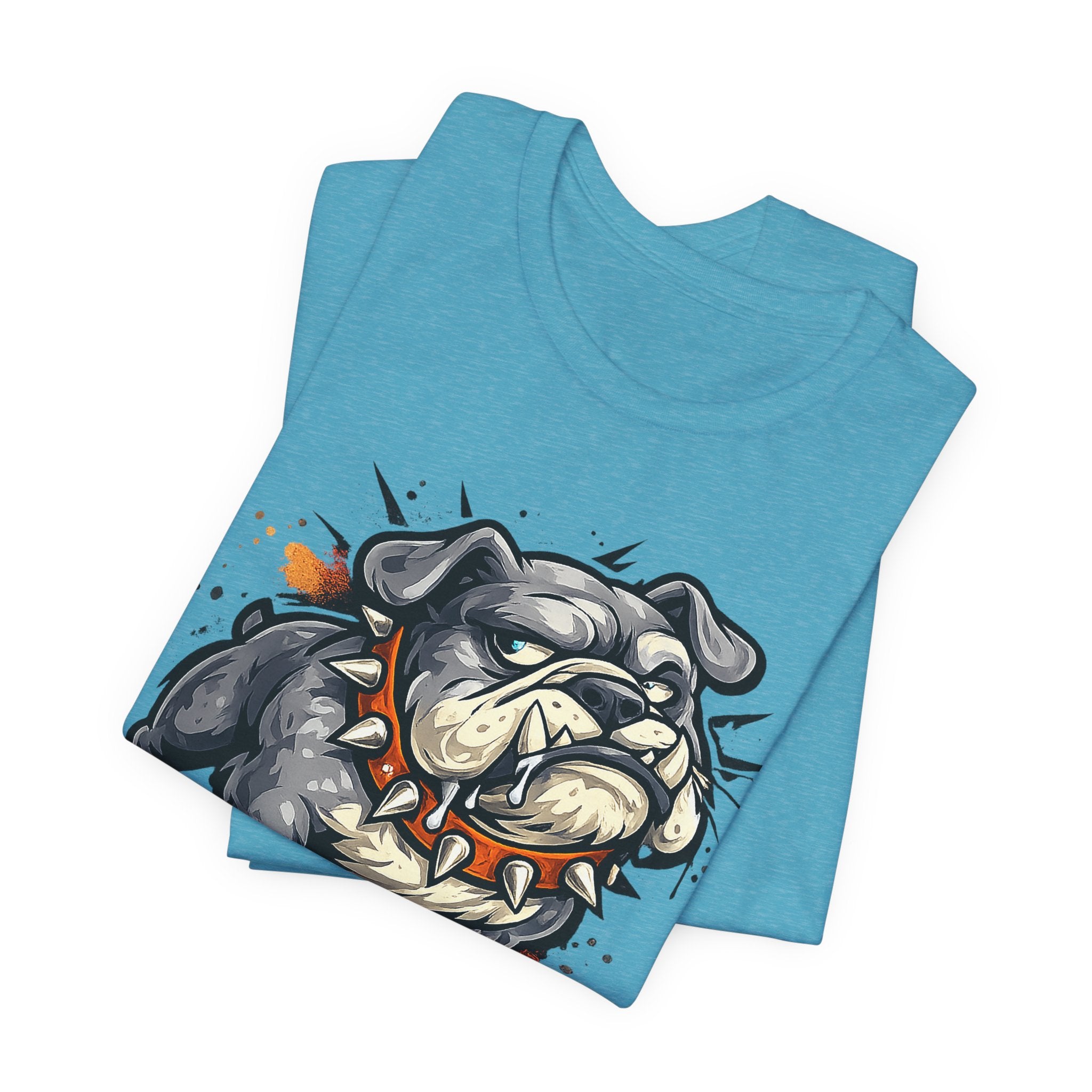 Bulldog Illustration Tee | Tough Cartoon Bulldog Graphic T-Shirt, Fierce Dog Art Unisex Gift