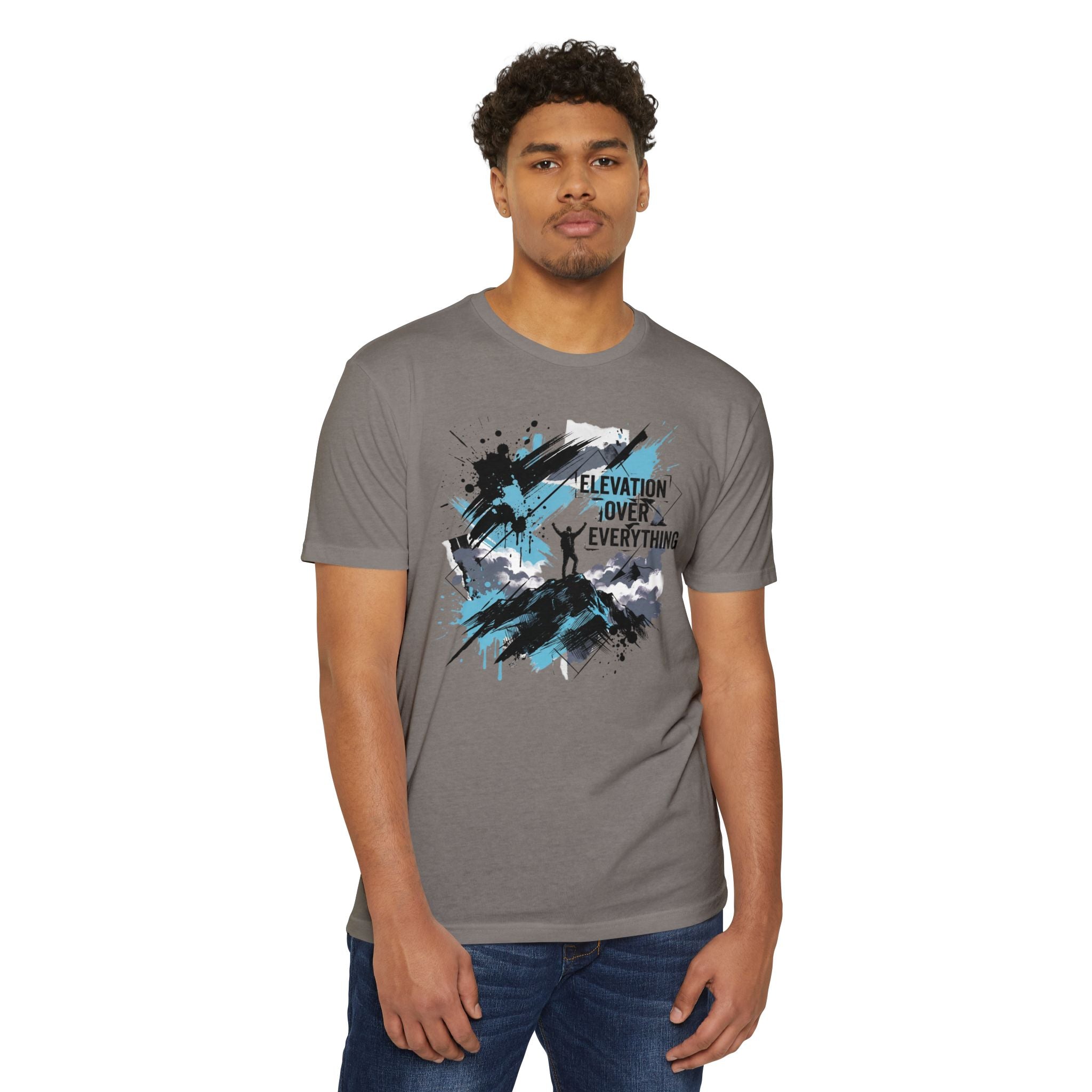 Mountain T-Shirt Elevation Over Everything Silhouette Graphic Tee Hiking Gift Outdoor Adventure Unisex