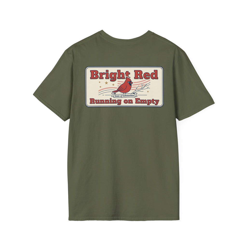 Retired Veteran Graphic T-Shirt with Cardinal Bird Back Print and Military Chest Emblem Unisex Tee