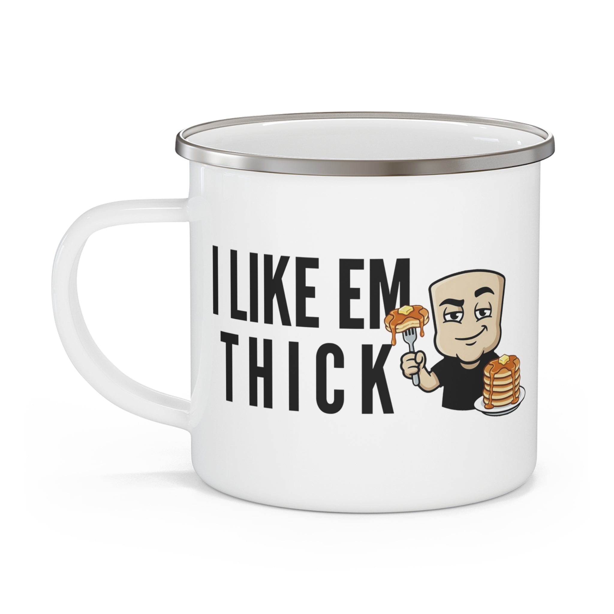 Funny Pancake Mug I Like Em Thick | Cheeky Breakfast Mug | Funny Foodie Gift | Pancake Lover Coffee Cup | Novelty 11oz Ceramic Mug