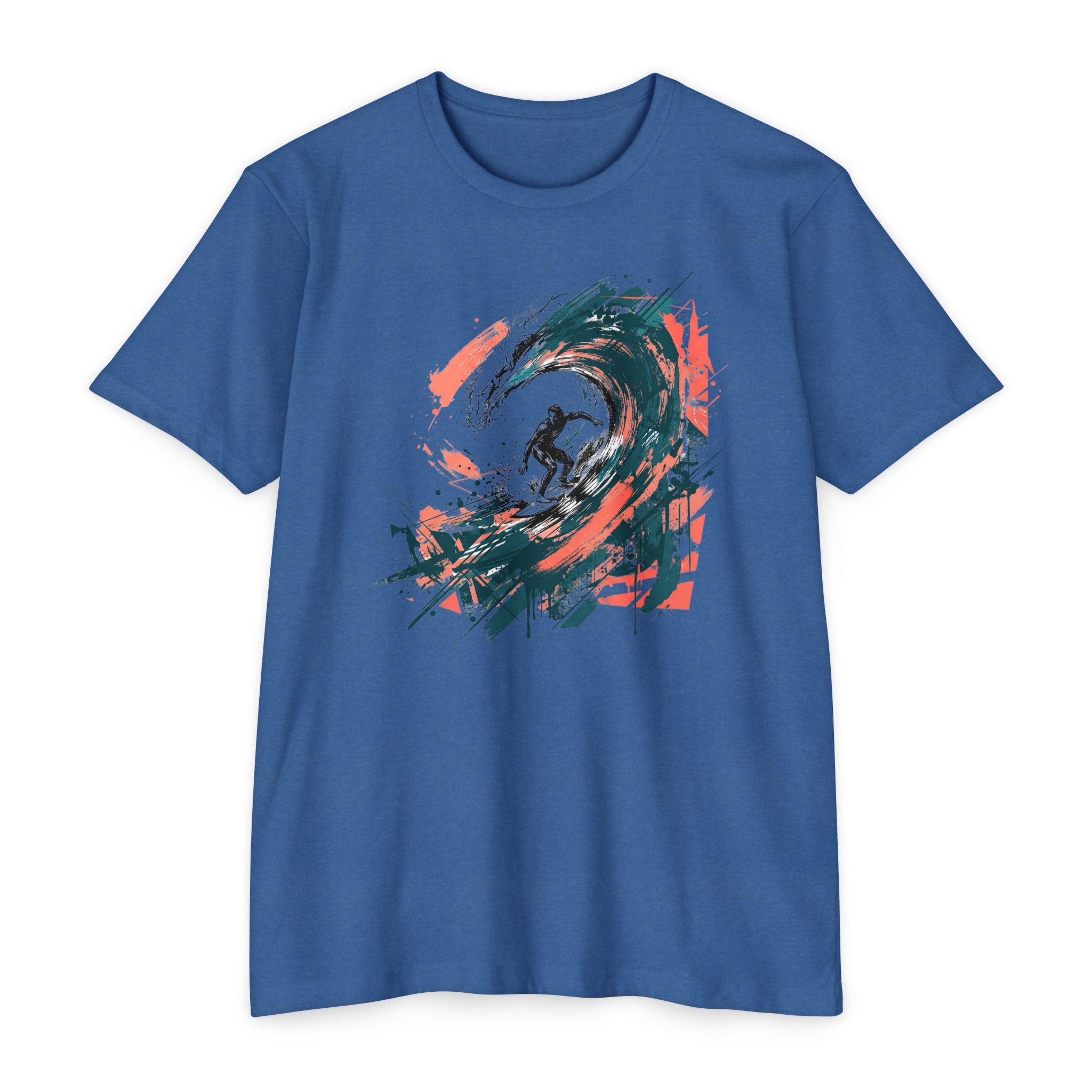 Surfer T-Shirt Wave Paintbrush Art Abstract Ocean Surf Graphic Tee Surfer Gift Beach Lover Unisex