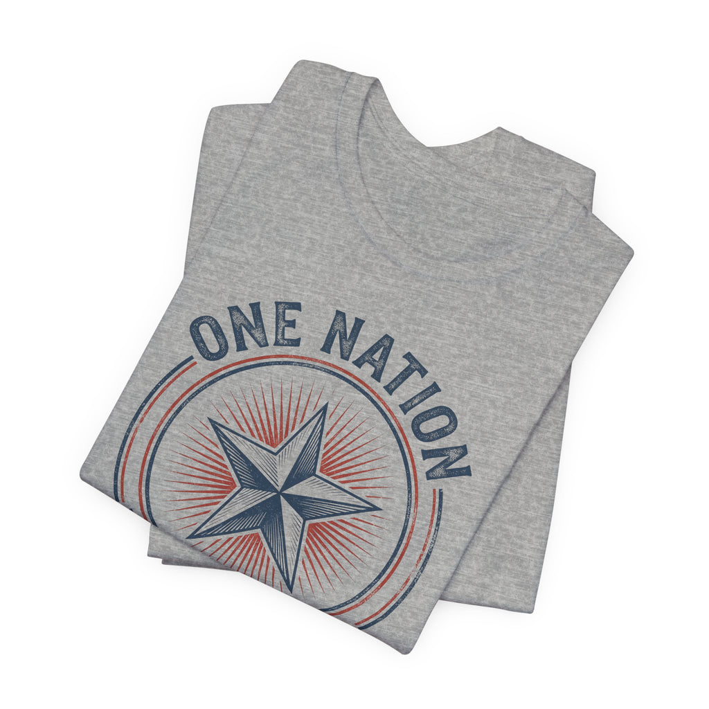 One Nation Under God T-Shirt | Patriotic Christian Faith Americana Star Graphic Tee