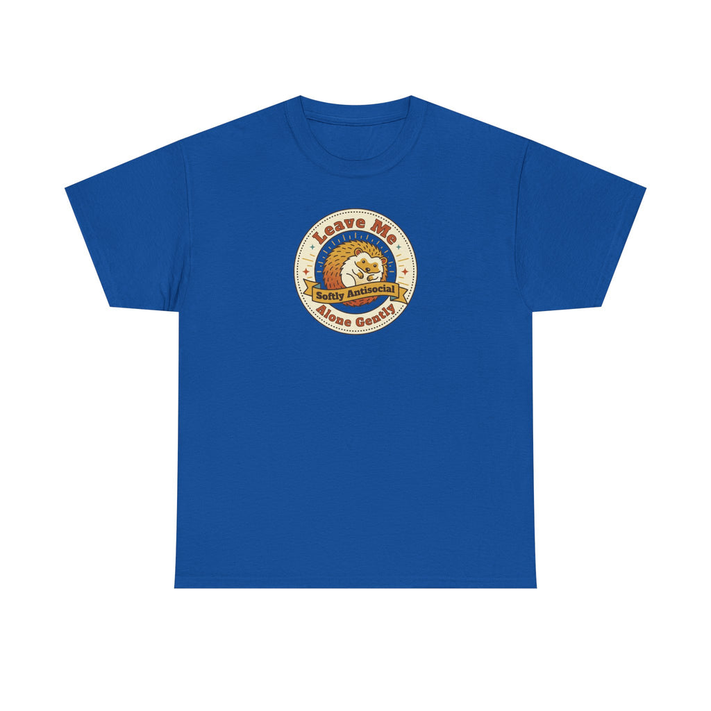 Leave Me Alone Softly Antisocial T-Shirt | Funny Introvert Hedgehog Graphic Tee