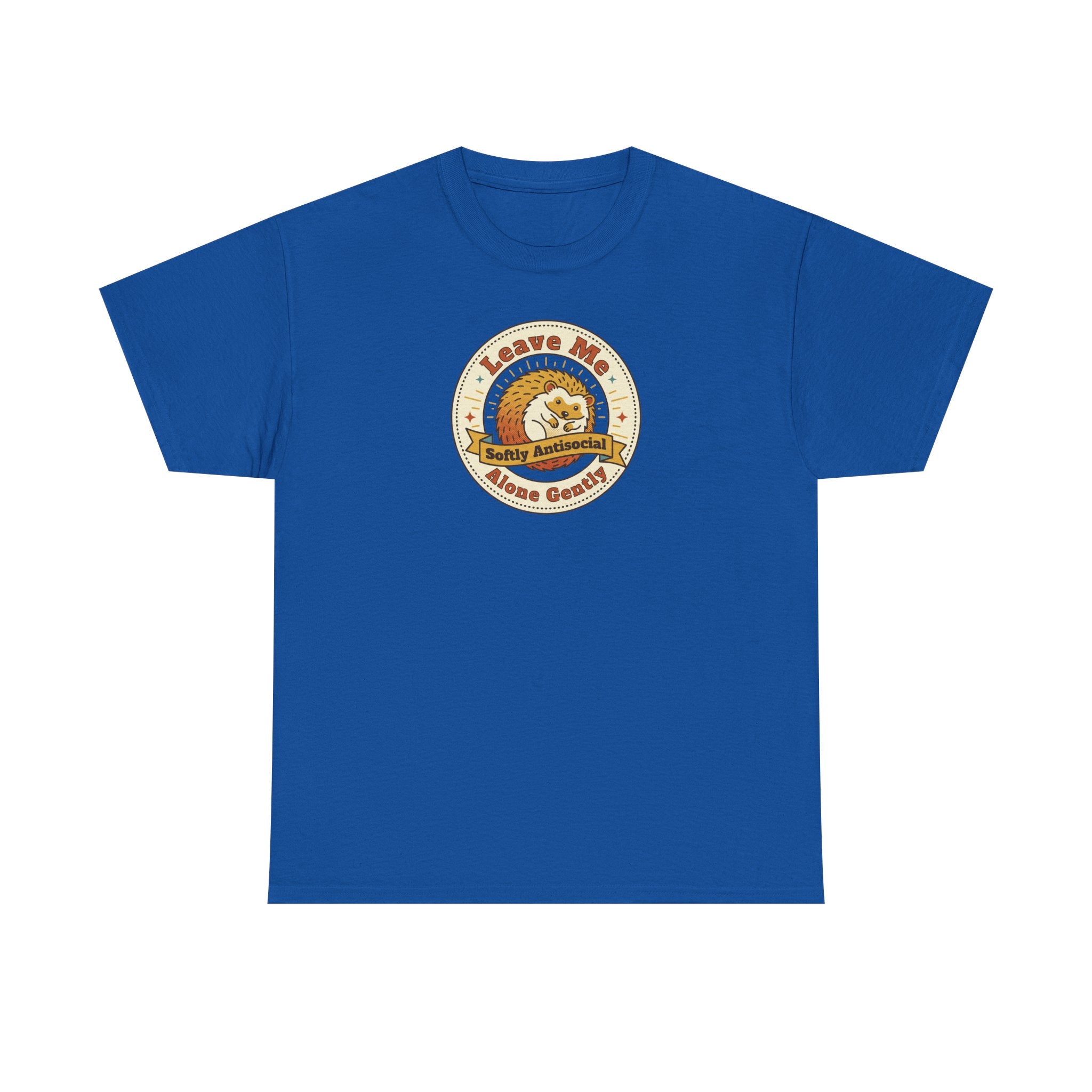 Leave Me Alone Softly Antisocial T-Shirt | Funny Introvert Hedgehog Graphic Tee