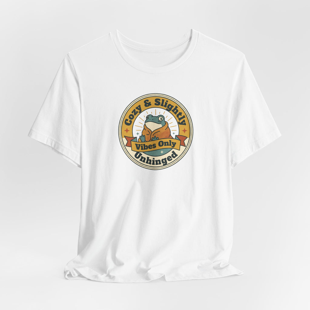 Cozy & Slightly Unhinged Vibes Only T-Shirt | Retro Sloth Graphic Tee