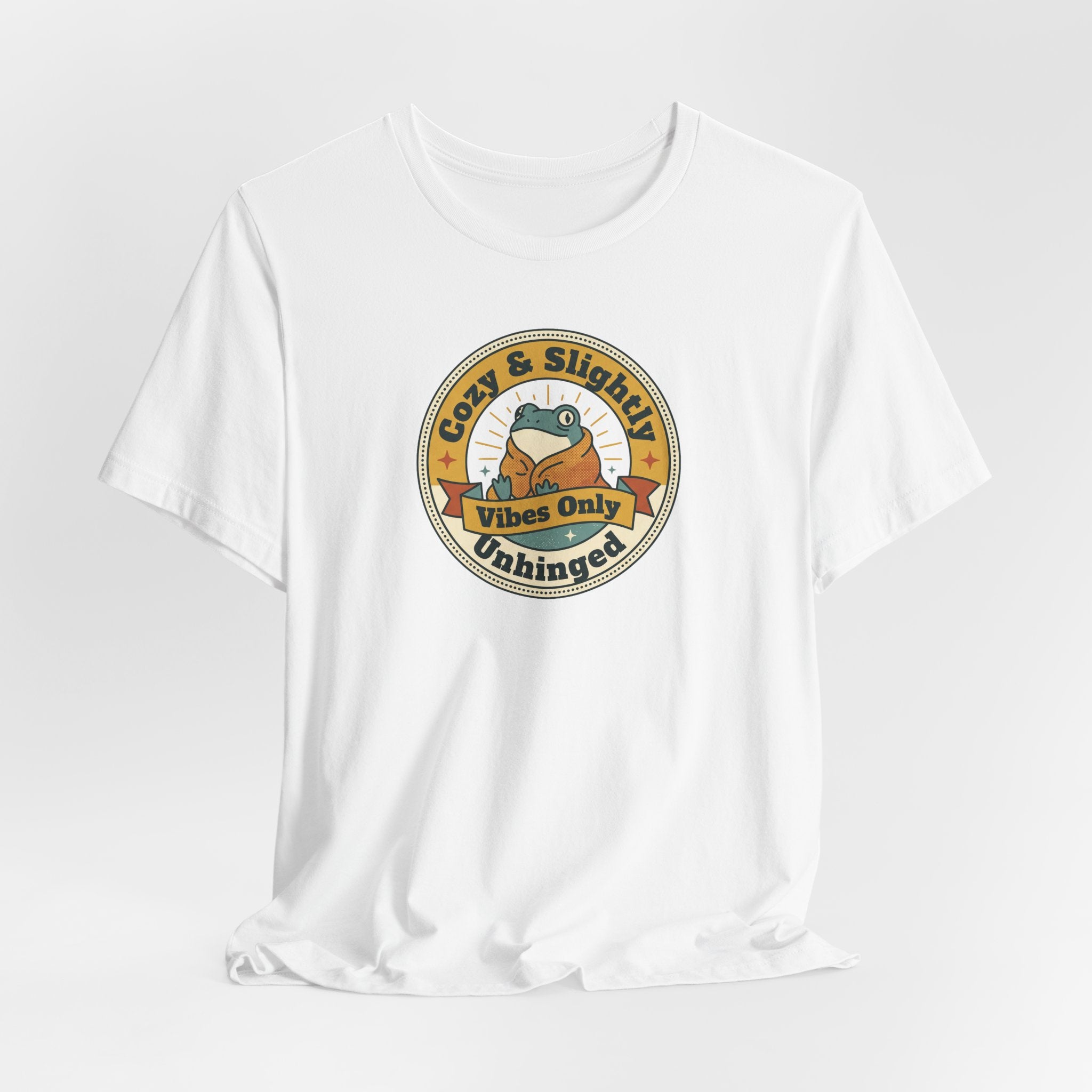 Cozy & Slightly Unhinged Vibes Only T-Shirt | Retro Sloth Graphic Tee