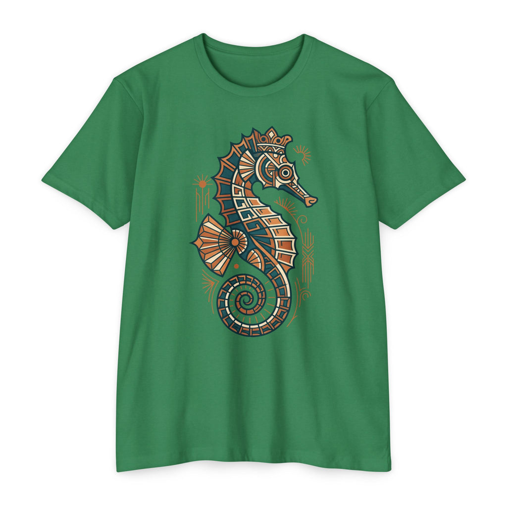 Seahorse T-Shirt Nautical Mosaic Coastal Beach Ocean Art Graphic Tee Sea Lover Gift Unisex