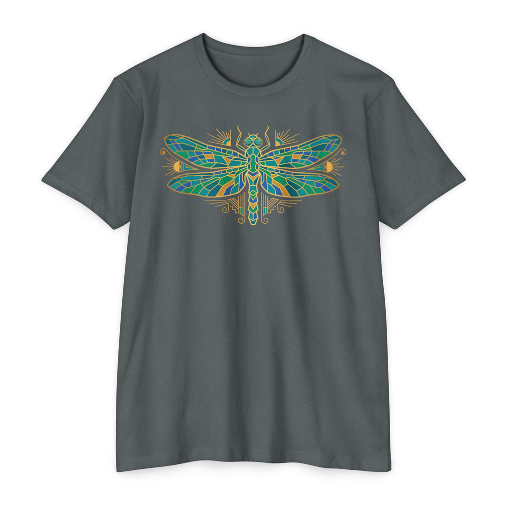 Dragonfly T-Shirt Green Mosaic Nature Insect Illustration Graphic Tee Dragonfly Lover Gift Unisex