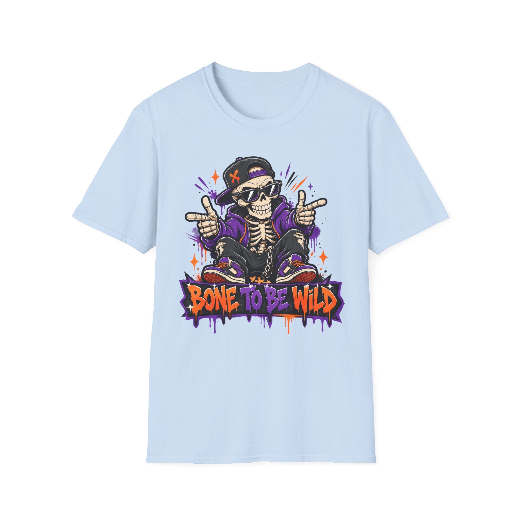 Bone To Be Wild Skeleton DJ T-Shirt | Halloween Skull Graphic Tee | Spooky Music Lover Shirt | Funny Skeleton Gift | Halloween Tee