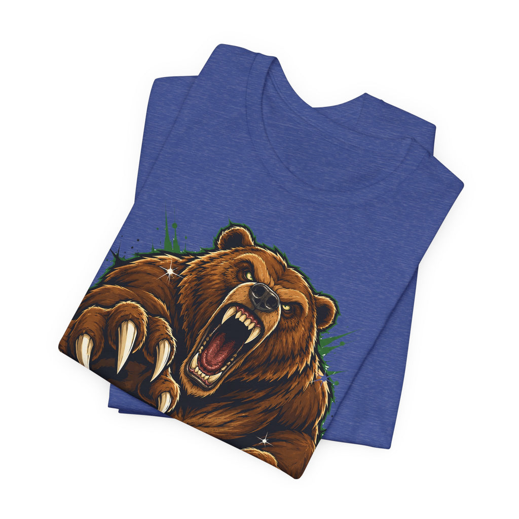 Roaring Grizzly Bear Tee | Fierce Claw Illustration, Wild Animal Graphic Shirt, Unisex Gift