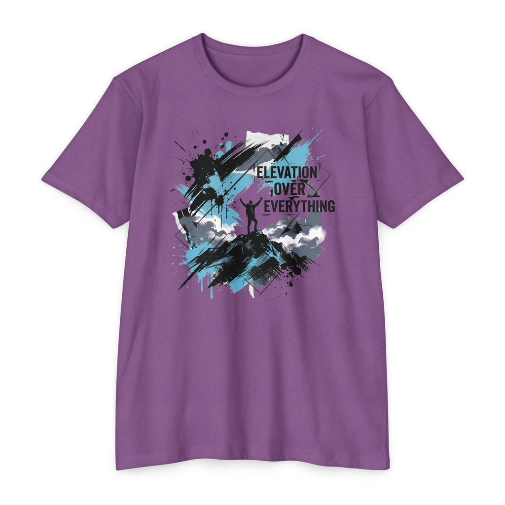 Mountain T-Shirt Elevation Over Everything Silhouette Graphic Tee Hiking Gift Outdoor Adventure Unisex