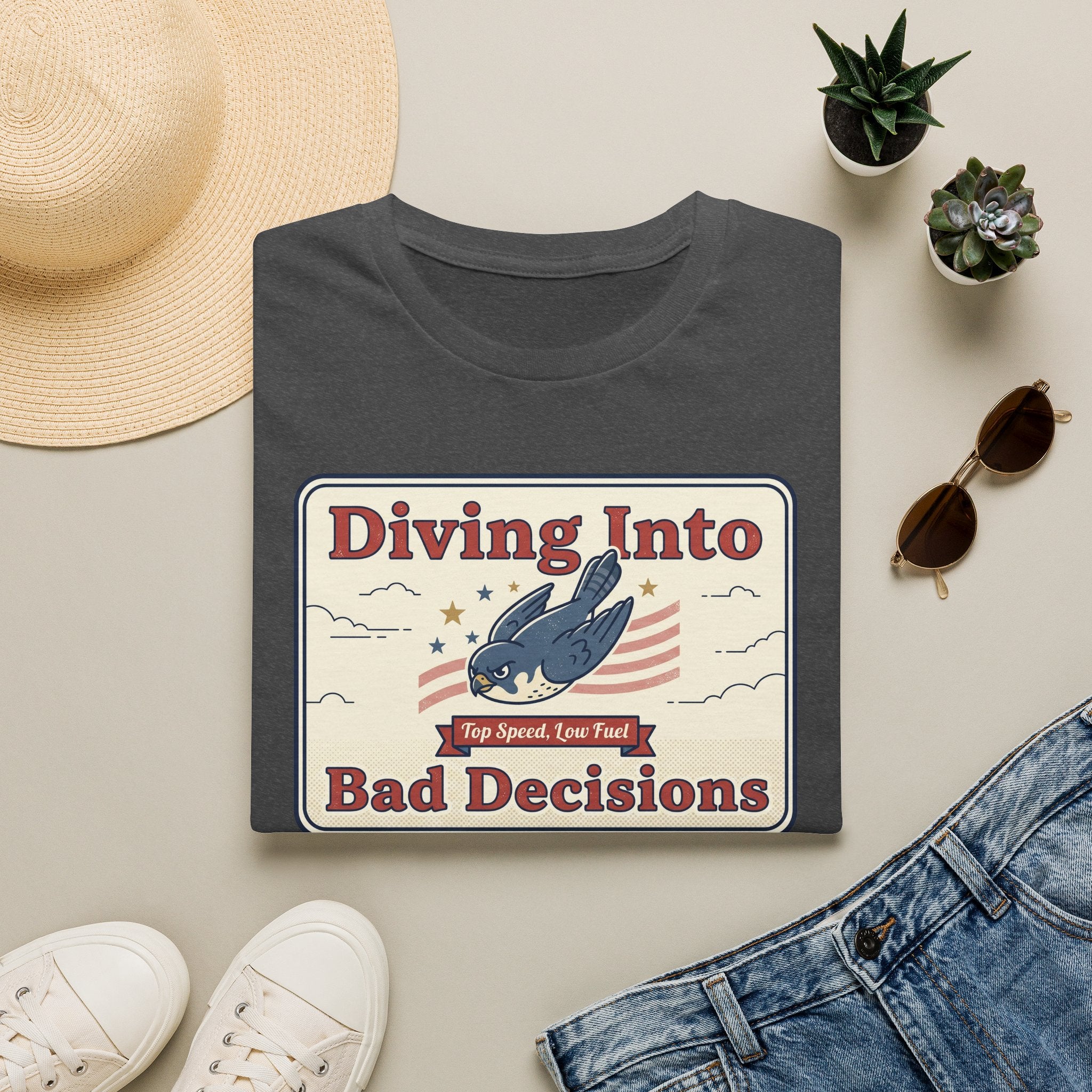 Diving Into Bad Decisions T-Shirt | Retro Shark Graphic