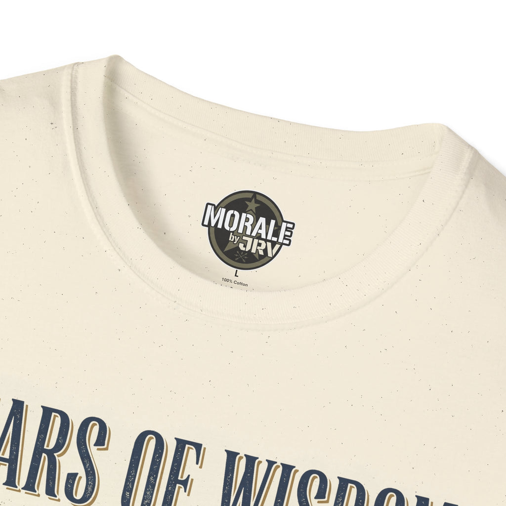 Natural T-shirt neckline with chest logo patch