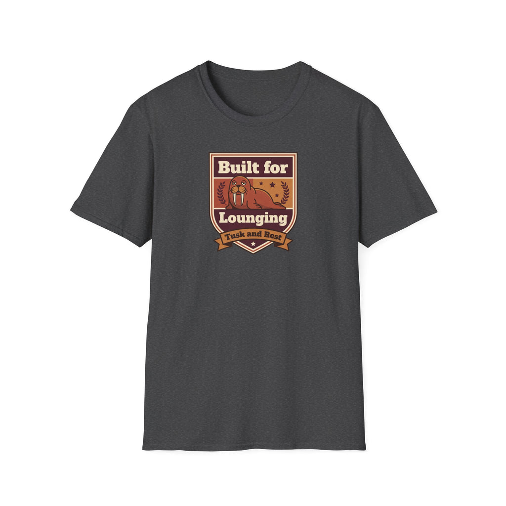 Funny Walrus T-Shirt | Built for Lounging Cute Animal Graphic Tee | Lazy Day Humor Shirt Gift