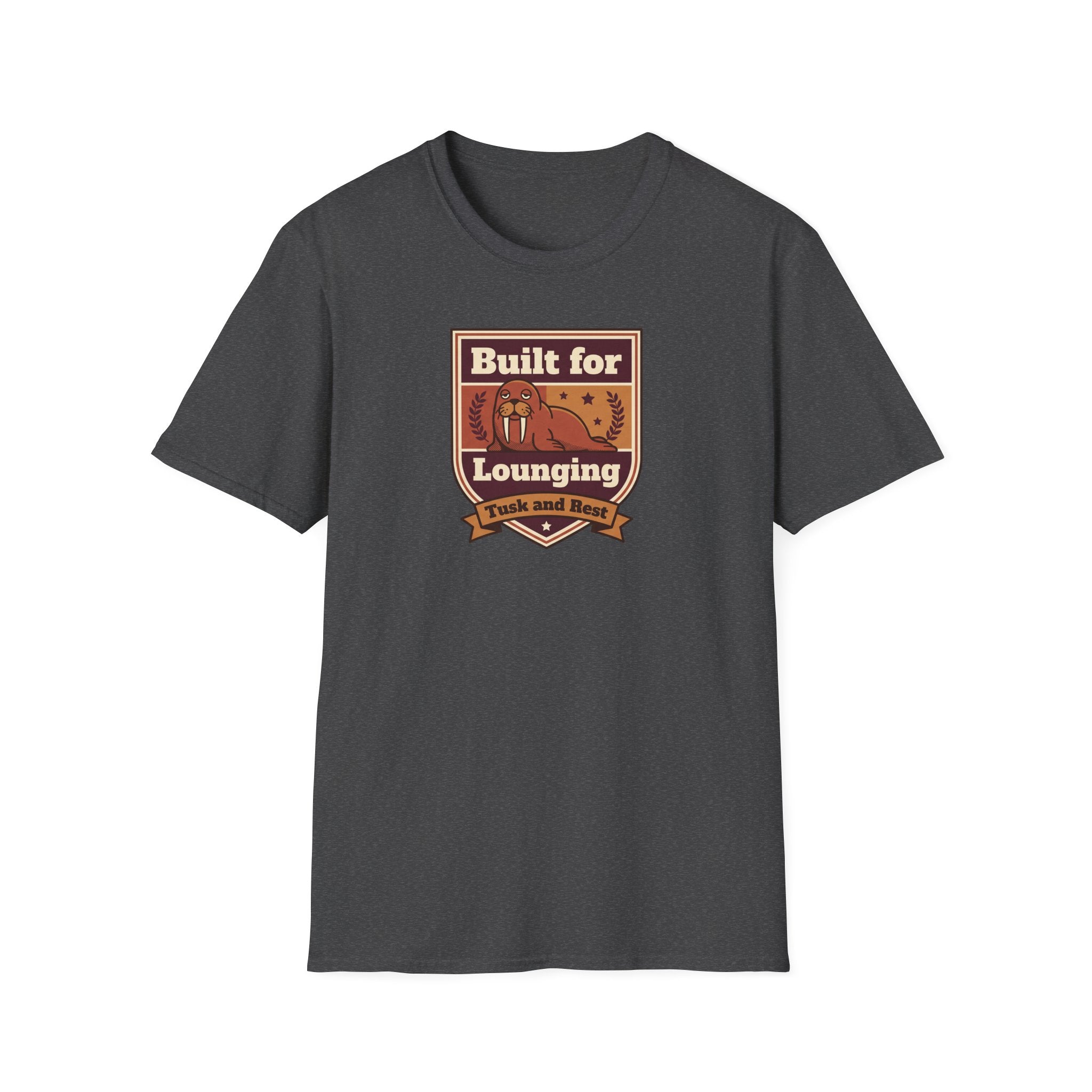 Funny Walrus T-Shirt | Built for Lounging Cute Animal Graphic Tee | Lazy Day Humor Shirt Gift
