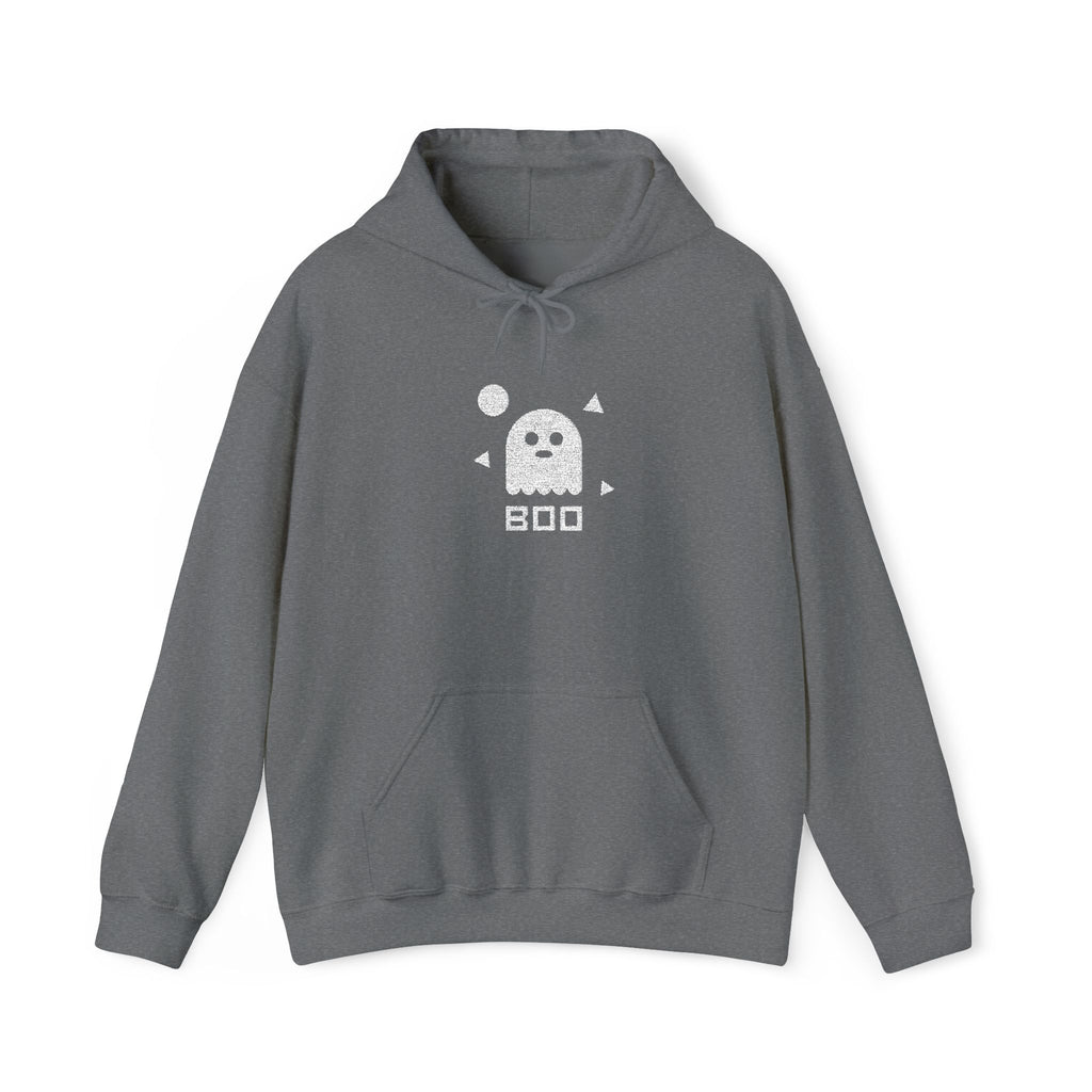 Pixel Ghost Hoodie | Cute Retro 8-Bit Boo Ghost Sweatshirt, Unisex Gamer Halloween Gift Pullover