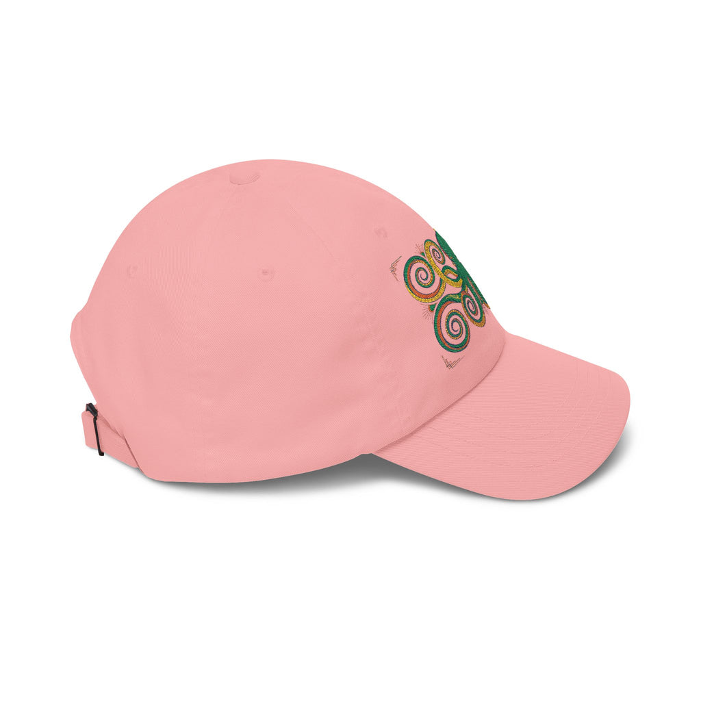Octopus Swirl Dad Cap — Nautical Green & Gold Embroidered Baseball Hat
