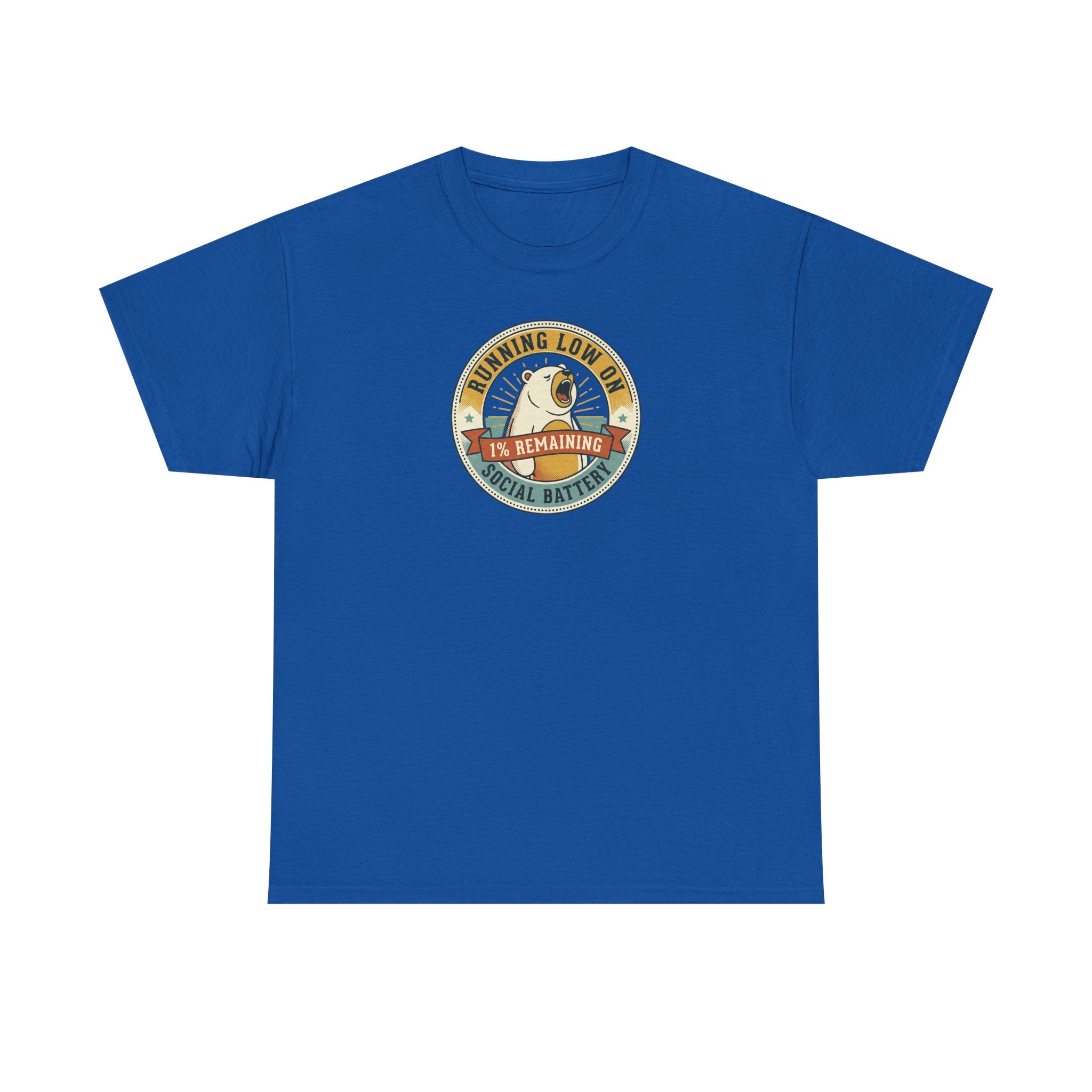Running Low on Social Battery T-Shirt | Funny Introvert Bear Graphic Tee